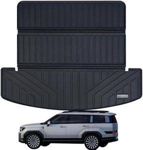 WAYIDSS Large Trunk Mat for Hyundai Santa FE 2024，TPE All Weather Protection Waterproof Rear Cargo Liners Easy to Clean Accessories for Hyundai Santa FE-Black
