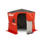 Eskimo QuickFish™ 3HD, Pop-Up Portable Shelter, No-Trip Door, Red/Black, Fully Insulated, Deluxe Ice Anchors, Three Person, Ice Fishing Shelter, 46075