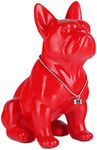 suruim Resin French Bulldog Sculpture Home Decor Modern Collectible Figurine Art Dog Statue Bulldog Figurine Resin Crafts Living Room Tabletop Decor (red, 9 inches)