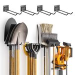 zacurter Garage Hooks for Garden Tool Storage – Wall Mount Utility Tools Hangers for Shed Organization – 8 Pack Heavy Duty Metal Garden Tool Rack for Hanging Shovels, Rakes & Farm Tools, Space Saving