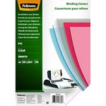 Fellowes A4 Binding Cover - 150 Microns PVC Binding Covers - Pack of 100 Binding Covers - Transparent