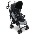 My Babiie MB02 Stroller - from Birth to 4 Years (22kg), Lightweight & Compact Umbrella Fold, Travel Buggy for Toddlers, Pushchair includes Cup Holder and Rain Cover - Black & Grey