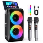 HEEBUKE Karaoke Machine, Portable Bluetooth Speaker with 2 Wireless Karaoke Microphones, Karaoke for Adults Kids with Upgraded Subwoofer, PA System, Support TWS/TF/USB/AUX, Party