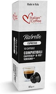 ITALIAN COFFEE FOR ESPRESSO LOVERS Italian Coffee capsules compatible with Verismo, CBTL, Caffitaly, K-fee systems (80 pods RISTRETTO blend)