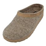 Haflinger Open Back Slippers, Grizzly Torben Unisex Adults’, Beige, 7.5 UK