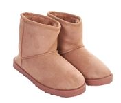 Keanu Ladies Classic Winter Boots - Faux Suede with Faux Fur Lining - Chestnut Brown, Caribou, Grey, Black (Caribou, 5-6)