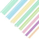 120 Pack Plastic Spiral Binding Coils Binder Binding Spirals Rings Multi Size Spiral Binding Wire Combs Spines Coils, 4:1 Pitch, 1/4 5/16 3/8 1/2 9/16 5/8 3/4 7/8 Inch (Colorful)