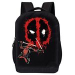 Marvel Comics Classic Deadpool Backpack - Black Knapsack 16 Inch Padded Bag, Deadpool 1, One Size, Backpack