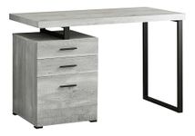 Monarch Specialties I 7409 Computer Desk, Home Office, Laptop, Left, Right Set-up, Storage Drawers, 48" L, Work, Metal, Laminate, Grey, Black, Contemporary