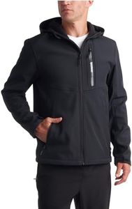 Reebok Men's Jacket - Lightweight Softshell Jacket with Hood – Casual Weather Resistant Coat for Men (S-XXL), Size X-Large, Black