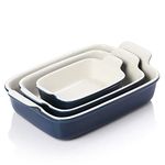 SWEEJAR Porcelain Bakeware Set for Cooking, Ceramic Rectangular baking dish Lasagna Pans for Casserole Dish, Cake Dinner, Kitchen, Banquet and Daily Use, 9.8 x 13 inch (Navy)