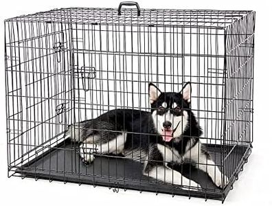 PAWZ Road Dog Basic Crate Dog Cage Metal Wire Kennel Double Door Foldable Cage for Large Dog 36 inch (91 L x 61 W x 67 H CM)