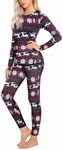 Ekouaer Christmas Pajamas Set Women Long Johns Sets Base Layer Lightweight Thermals 2 Pieces Set