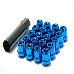 Muteki 31886U Chrome Blue 12mm x 1.5mm Open End Lightweight Spline Drive Lug Nut Set with Key, (Set of 20)