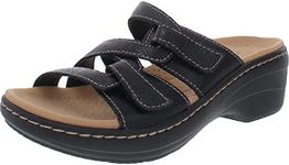 Clarks womens Merliah Karli Sandal, Black Leather, 9 US, Black Leather, 9