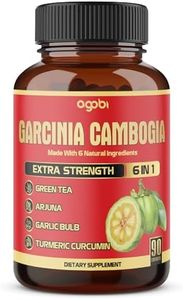 Pure Garcinia Cambogia Capsules - 6in1 with Green Tea, Arjuna, Garlic Bulb, Turmeric & Black Pepper - 90 Counts