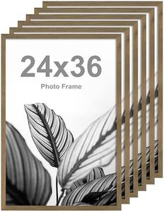 FrameWorks 24”x36” Wooden Poster Frame, Classic Dark Oak Matte Edged Frames w/Shatterproof Acrylic Glass, Photos, Posters, Prints, Wall Decor – Home, Office, Gallery Display - Dark Oak - 6 Pack