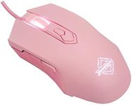 AJ52 Gaming Mouse Wired, 7 Programmable Buttons, Computer Mice with RGB LED Backlit, 200-4800 DPI Adjustable,for Windows/Mac OS/Linux (Pink)