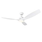 SODSEA 52 Inch Ceiling Fan with Lights, White Modern Ceiling Fan with Remote/APP Control Dimmable 3-Color Temperature,2 Rods, Ceiling Fan with Lights Remote Control.for Indoor/Outdoor