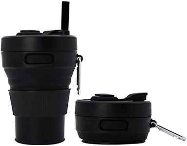 Irzaki Silicone Cups Collapsible Cups for Traveling Folding Travel Cups with Lid Reusable Portable Drinking Cup Coffee Cup for Outdoor Hiking 450ml