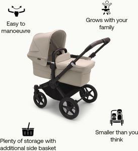 Bugaboo Donkey 5 Mono Stroller – Convertible Single to Double, Desert Taupe