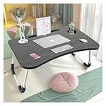 Laptop Bed Table Lap Standing Desk for Sofa Breakfast, Laptop Desk Folding Coffee Tray Notebook Stand Reading Holder for Couch Floor Kids(60 x 40 cm) (Black)