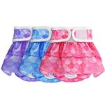 SlowTon Washable Dog Diapers, 3 Pack No Leak Comfortable Doggie Diaper Dress Skirt with Adjustable Snap Buttons for Girl, Reusable Female Dog Diapers Panties for Heat Period Excitable Urination