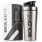 Boldfit Stainless Steel Gym Shaker Bottle Shaker Bottles for Protein Shake 100% Leakproof Guarantee Protein Shaker Sipper Bottle Pre Workout Steel Shaker With Measurement 700 ml Silver