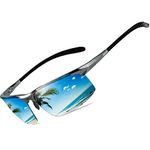 Bircen Mens Polarized Sunglasses UV-Protection: Carbon Fiber Sport Black Shades for Men Driving Fishing