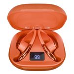 DwOTS Sense Pro True Wireless Earbuds, 42dB ANC, Voice-First Mic System for Clear Calls, Skin-Friendly Ear Hooks, 12mm Drivers, Dual Pairing, Sweat Resistant, Advanced Bluetooth Ear Buds (Orange)