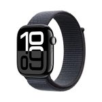 Apple Watch Series 10 GPS 46 mm Smartwatch with Jet Black Aluminium Case with Ink Sport Loop - One Size. Fitness Tracker, ECG App, Always-On Retina Display, Carbon Neutral