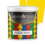 GRANOTONE Floor Paint 1 Litre Golden Yellow Colour Polyurethane and Acrylic Polymer Based Concrete Sealer Anti Slip Thick and Durable for Cement Floor and Tiles Made in India