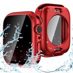 Goton 2-in-1 Waterproof Privacy Case for Apple Watch Screen Protector 40mm SE Series 6 5 4, Front Anti Spy Tempered Glass Face Cover Back Bumper for iWatch Accessories 40 mm