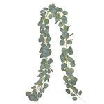 Artiflr Artificial Eucalyptus Garland Faux Silk Eucalyptus Leaves Vines Handmade Garland Greenery Backdrop Arch Wall Decor