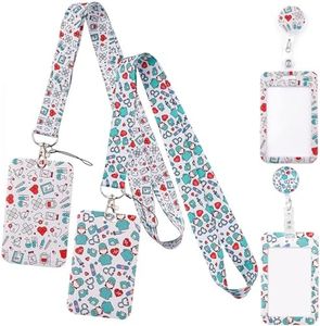 DKDDSSS 2 Piezas Porta Tarjetas Identificativas, Cordón con Portatarjeta, Colgante Tarjetas Identificativas, Lanyard con ID Card Badges para profesores, enfermeras, doctor, estudiante