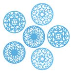 Smithcraft Sky Blue Silicone Trivets Hot Dishes, Pots & Pans, Hot Pads Kitchen Quartz Countertops, Pot Holders Trivet Mat, Non-Stick Heat Resistant Mats Counter & Table Kitchen Decor Accessories Set 6