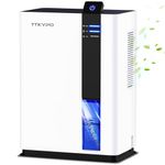 Dehumidifier - TTKYPO 101 OZ/3000ML Small Dehumidifiers for Basements, Home, Bedroom, Bathroom, RV, Closet - Smart Portable Deshumidificateur Sous Sol with Auto Shut-Off & Low Noise & 5 Lights (White)