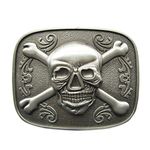 Antique Silver Tattoo Pirate Skull Bottle Opener Belt Buckle also Stock in US
