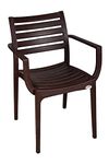 Supreme Empire Heavy Duty Plastic Chair for Home, Garden, Restaurants and Office (Globus Brown, Set of 1)