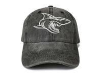 Shenbors Embroidered Baseball Hats & Caps for Men Women, Shark (Washed Black), One size