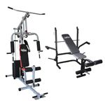 Lifeline Fitness HG-009 Multi Home Gym Combo with LB 308 Multi (Incline/Flat) Bench, Home Gym Machine with 72kg Weight Stack, Bench Press for Home Gym, Gym Equipment for Home