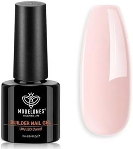 Modelones Builder Nail Gel, 8-in-1 Gel Builder 7ml for Nails, Hard Gel Builder Nail Strengthener Extension Gel Nail Polish Rhinestone False Nail Tips Glue Gel in a Bottle (003)
