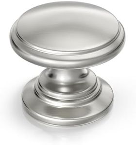 Goldenwarm 50 Pack Cabinet Knobs Brushed Nickel Cabinet Knobs Round Silver Drawer Pulls Zinc Alloy Hardware for Bedroom Dresser Drawer 1-1/5 Inch Diameter