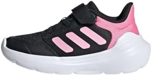 adidas TENSAUR Run 3.0 Shoes Children, Scarpe da Corsa, Core Black/Bliss Pink/Cloud White, 31 EU