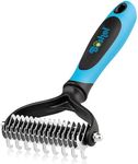 Boshel Dematting Comb for Dogs, Undercoat Rake, Cat Deshedding Tool, Dematting Brush for Pets