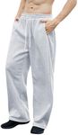 OYOANGLE Men's Drawstring Waist Straight Wide Leg Baggy Pants Workout Athletic Sweatpants with Pocket Light Grey XX-Large