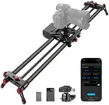 NEEWER 31.5"/80cm Motorized Camera Slider, App Wireless Control Carbon Fiber Dolly Rail Slider, Support Video Mode, Time Lapse Photography, Horizontal, Tracking and 120° Panoramic Shooting (ER1-80)