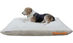 Do It Yourself DIY Pet Bed Pillow Duvet Suede Cover + Waterproof Internal case for Dog/Cat at Medium 36"X29" Khaki Color - Covers only