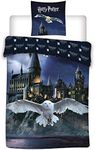 Harry Potter Reversible Duvet Cover Set, 100% Cotton, Duvet Cover 135 x 200 cm, Pillowcase Hogwarts 80 x 80 cm