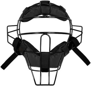 HolyElks Baseball Catchers Mask, Umpire Mask, Full-Face Protection with Wide Field Vision, Maximum Protection and Comfort (Black+Black)